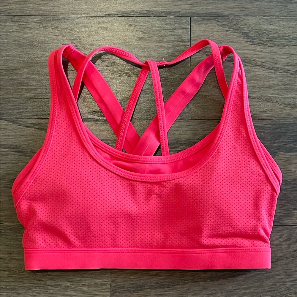 Lorna Jane Pink Strappy Sports Bra - Size XS